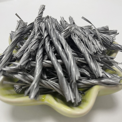 Bahan abu-abu polimer Twist Bunchy PP Fiber Untuk Lantai Industri