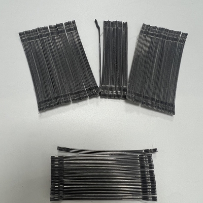 L / D 80 Tensile Strength 1800Mpa Glued Hooked End Steel Fiber 80/60 Untuk Terowongan Tambang