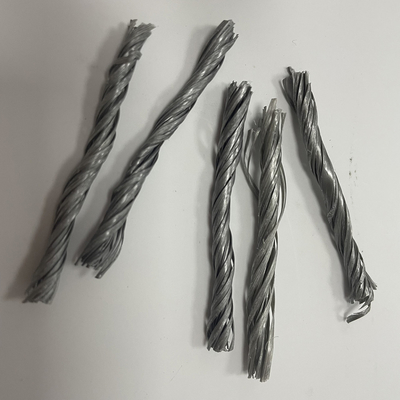 Bahan abu-abu polimer Twist Bunchy PP Fiber Untuk Lantai Industri