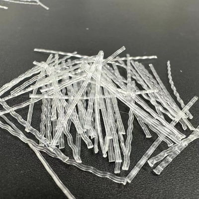 Sertifikat CE Teknik Beton PP Makro Wave Fiber 40mm untuk Beton