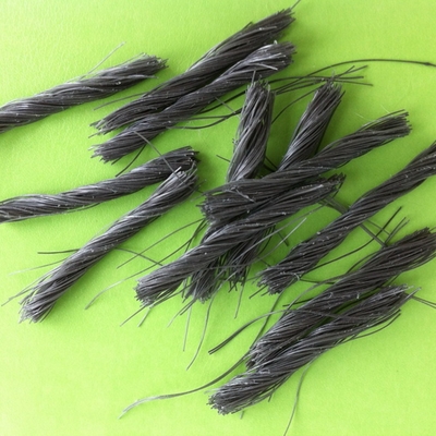 Putih 51/54mm PP Makro Serat Twist Bunchy serat untuk beton penguatan