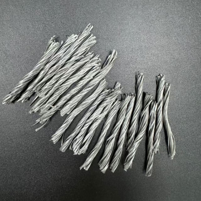 54mm Tahan retak tinggi Polypropylene PP Twisted Bundle Fiber Reinforced Concrete
