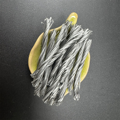 40mm PP Fiber Twisted Bunchy Form 500T Untuk Penguatan Beton