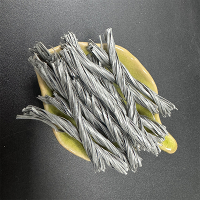 40mm PP Fiber Twisted Bunchy Form 500T Untuk Penguatan Beton