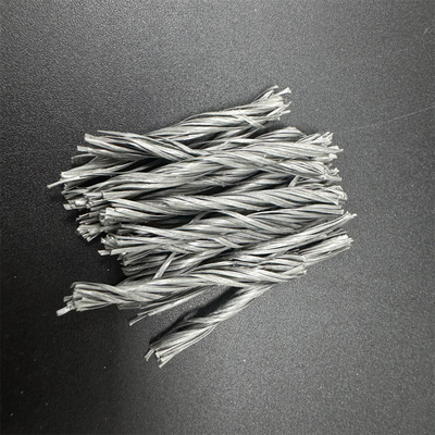 Biture Grey PP Fiber Twisted Bunchy Form Untuk Penguatan Tahan Retak Dan Beton