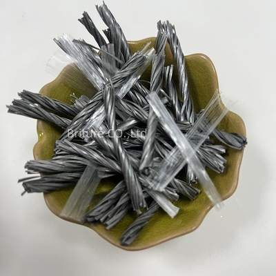 Sertifikat CE PP Serat Bundle Twisted Mesh Armored Beton Serat Untuk Penggunaan Mortar