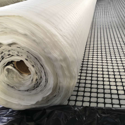 150gsm Geotextile polypropylene PP Biaxial Geogrid Untuk Stabilisasi Lereng 30-30kN / M