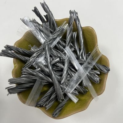 Sertifikat CE PP Serat Bundle Twisted Mesh Armored Beton Serat Untuk Penggunaan Mortar